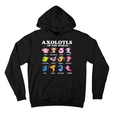Axolotls Of The World Kawaii Axolotl Animals Fish Amphibian Tall Hoodie