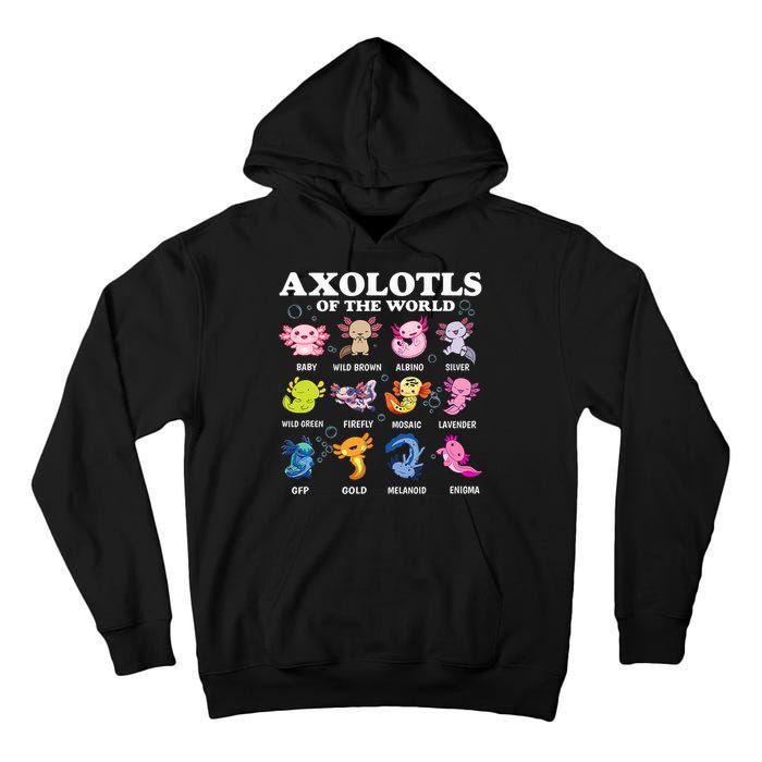 Axolotls Of The World Kawaii Axolotl Animals Fish Amphibian Tall Hoodie