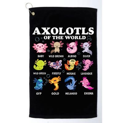Axolotls Of The World Kawaii Axolotl Animals Fish Amphibian Golf Towel