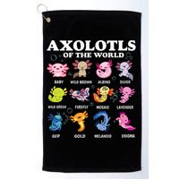 Axolotls Of The World Kawaii Axolotl Animals Fish Amphibian Golf Towel
