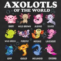 Axolotls Of The World Kawaii Axolotl Animals Fish Amphibian Golf Towel