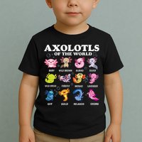 Axolotls Of The World Kawaii Axolotl Animals Fish Amphibian Toddler T-Shirt