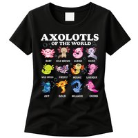 Axolotls Of The World Kawaii Axolotl Animals Fish Amphibian Womens T-Shirt