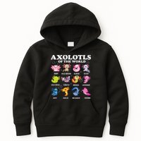 Axolotls Of The World Kawaii Axolotl Animals Fish Amphibian Kids Hoodie