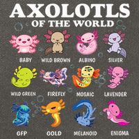 Axolotls Of The World Kawaii Axolotl Animals Fish Amphibian Cotton Canvas Backpack