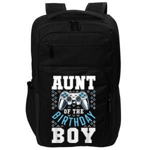 Aunt Of The Birthday Boy Matching Video Gamer Birthday Party Impact Tech Backpack