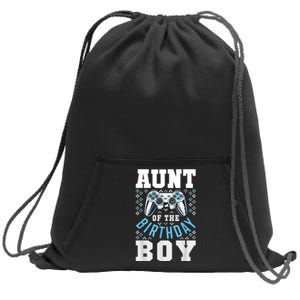 Aunt Of The Birthday Boy Matching Video Gamer Birthday Party Sweatshirt Cinch Pack Bag