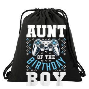 Aunt Of The Birthday Boy Matching Video Gamer Birthday Party Drawstring Bag