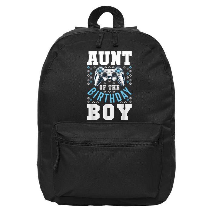 Aunt Of The Birthday Boy Matching Video Gamer Birthday Party 16 in Basic Backpack