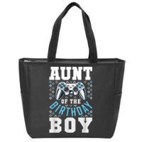 Aunt Of The Birthday Boy Matching Video Gamer Birthday Party Zip Tote Bag