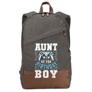 Aunt Of The Birthday Boy Matching Video Gamer Birthday Party Cotton Canvas Backpack