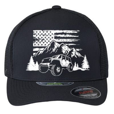 American Offroad USA Flag Atv Utv 4x4 Off Roading QUAD Flexfit Unipanel Trucker Cap