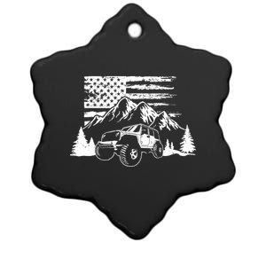 American Offroad USA Flag Atv Utv 4x4 Off Roading QUAD Ceramic Star Ornament