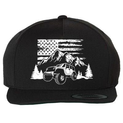 American Offroad USA Flag Atv Utv 4x4 Off Roading QUAD Wool Snapback Cap