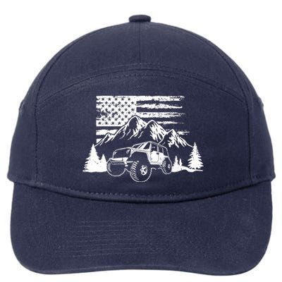 American Offroad USA Flag Atv Utv 4x4 Off Roading QUAD 7-Panel Snapback Hat