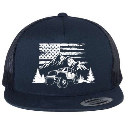 American Offroad USA Flag Atv Utv 4x4 Off Roading QUAD Flat Bill Trucker Hat