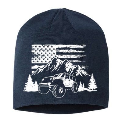 American Offroad USA Flag Atv Utv 4x4 Off Roading QUAD Sustainable Beanie