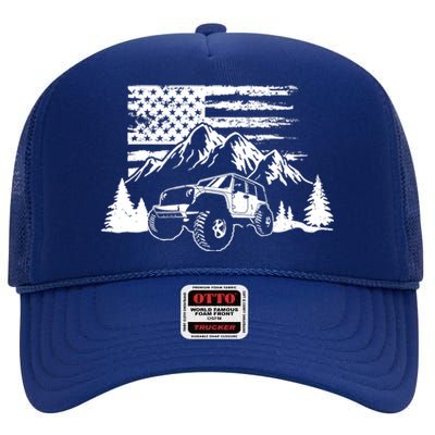 American Offroad USA Flag Atv Utv 4x4 Off Roading QUAD High Crown Mesh Back Trucker Hat