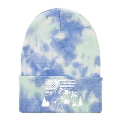 American Offroad USA Flag Atv Utv 4x4 Off Roading QUAD Tie Dye 12in Knit Beanie