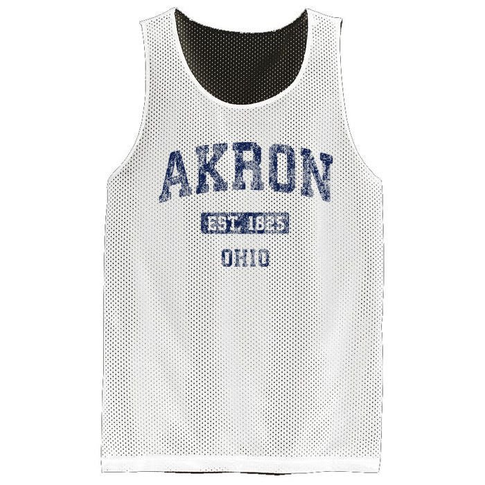 Akron Ohio Vintage Athletic Sports Design Mesh Reversible Basketball Jersey Tank