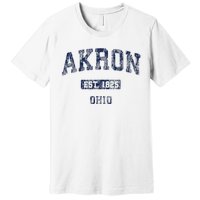 Akron Ohio Vintage Athletic Sports Design Premium T-Shirt