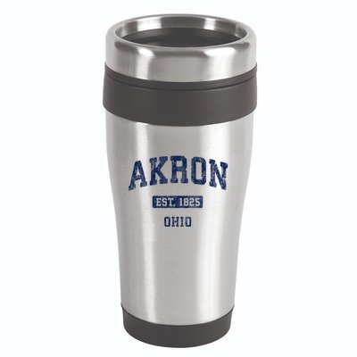 Akron Ohio Vintage Athletic Sports Design 16oz Travel Tumbler