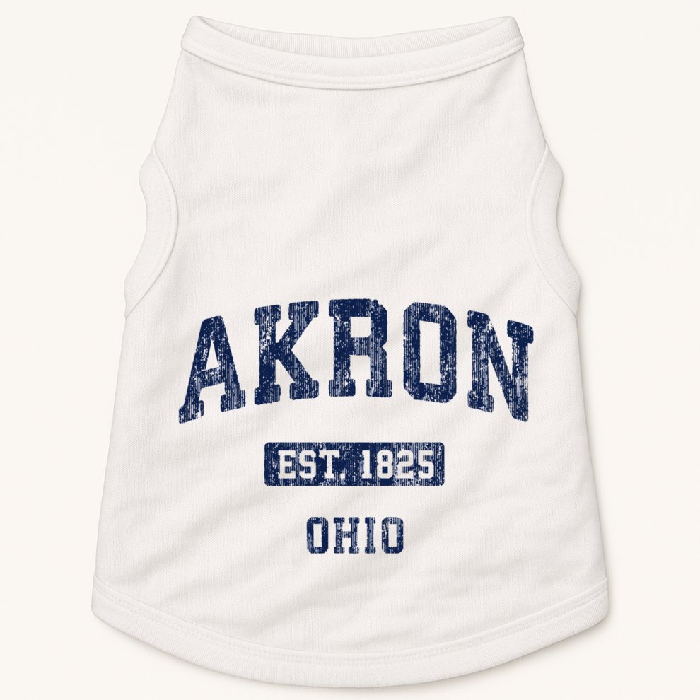 Akron Ohio Vintage Athletic Sports Design Doggie Tank