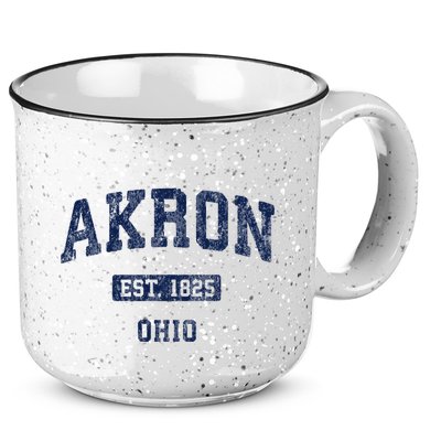 Akron Ohio Vintage Athletic Sports Design 15oz Campfire Ceramic Mug