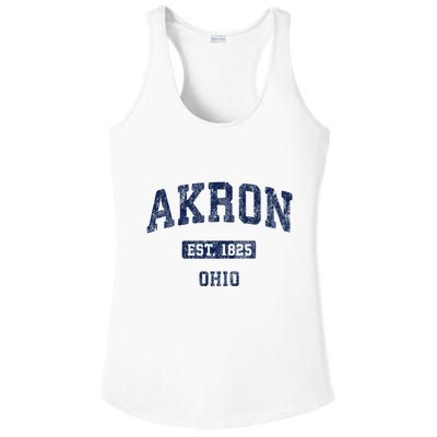 Akron Ohio Vintage Athletic Sports Design Ladies PosiCharge Competitor Racerback Tank