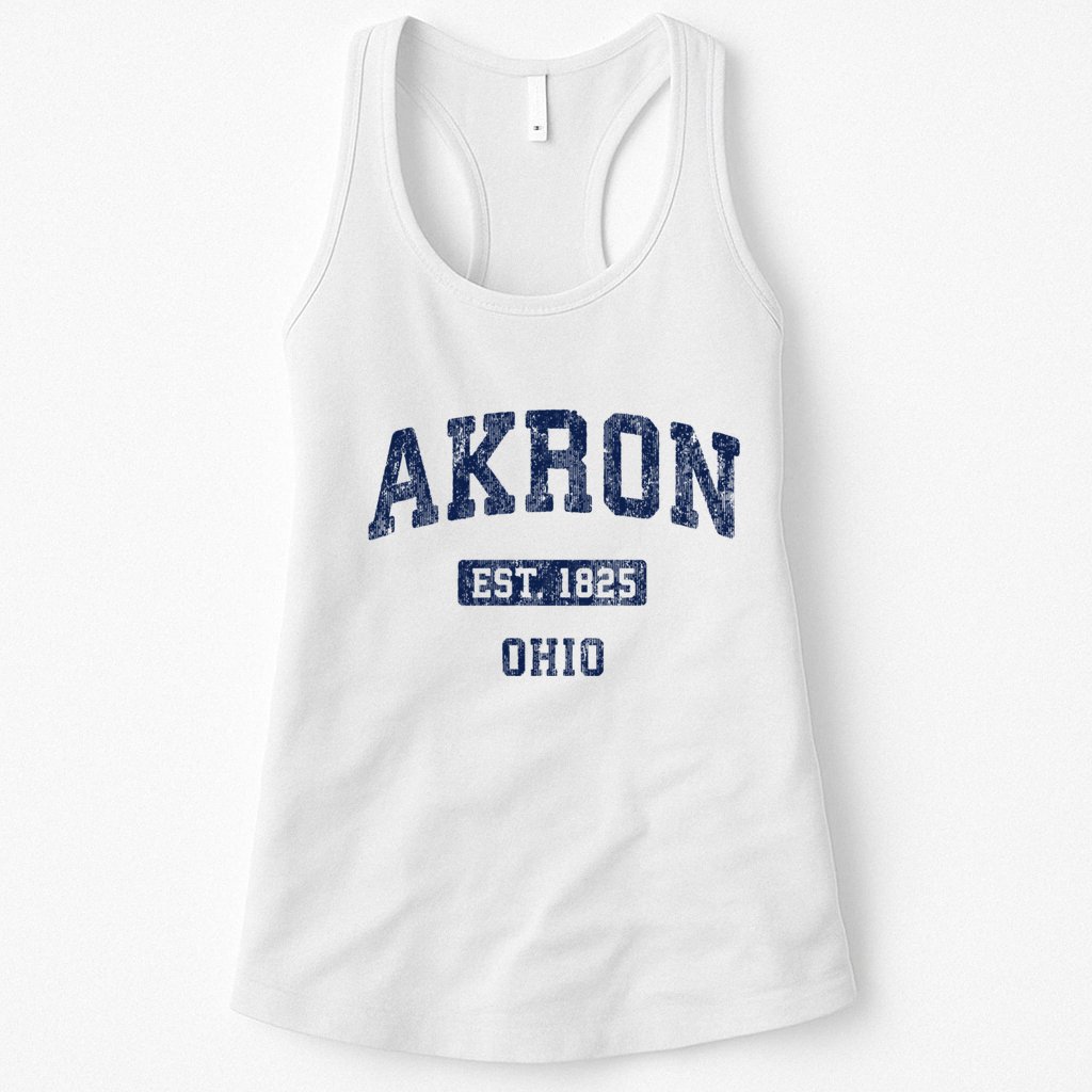 Akron Ohio Vintage Athletic Sports Design Womens Tank Top