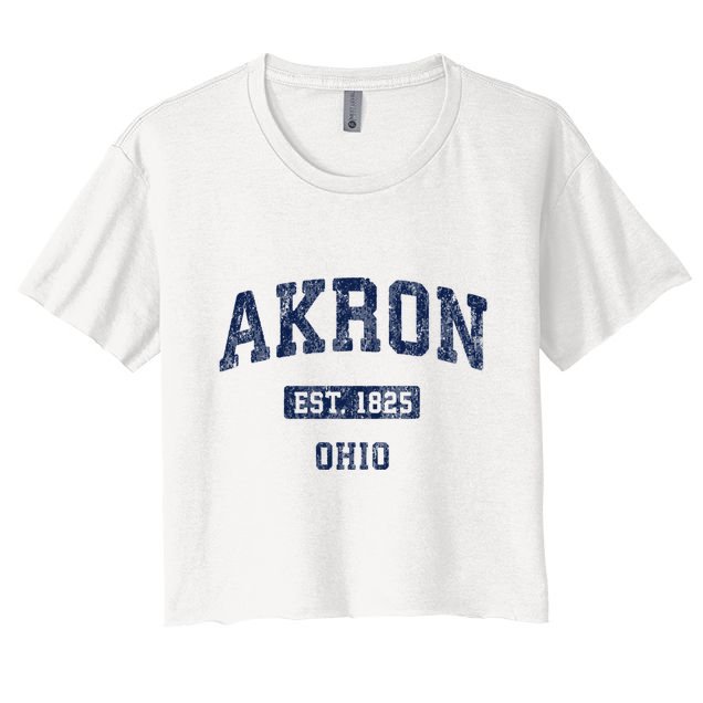 Akron Ohio Vintage Athletic Sports Design Crop Top