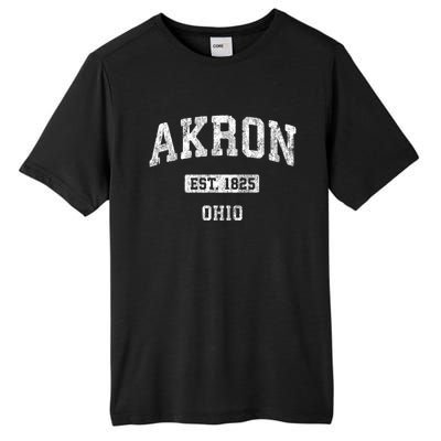 Akron Ohio Vintage Athletic Sports Design Tall Fusion ChromaSoft Performance T-Shirt