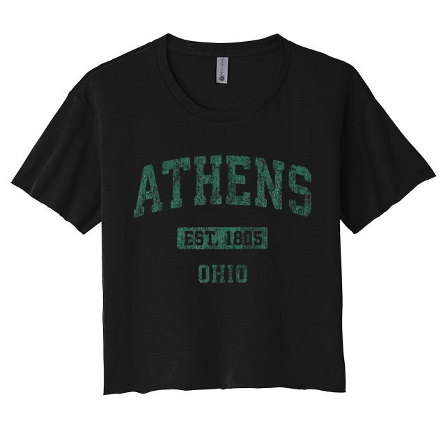 Athens Ohio Vintage Athletic Sports Crop Top