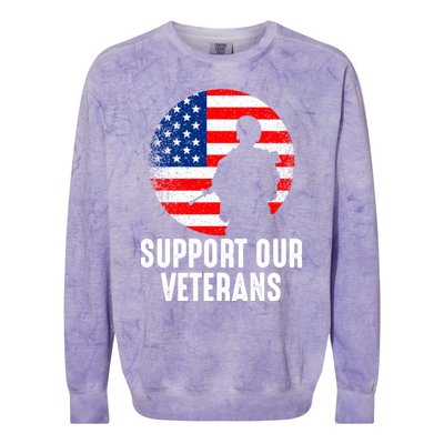 Army Or Veteran T 4 Colorblast Crewneck Sweatshirt