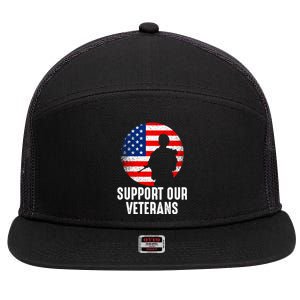 Army Or Veteran T 4 7 Panel Mesh Trucker Snapback Hat