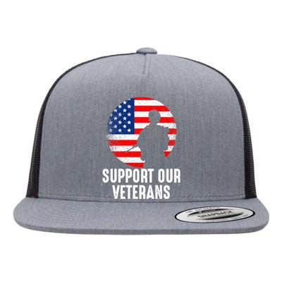 Army Or Veteran T 4 Flat Bill Trucker Hat