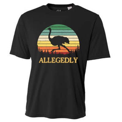 Allegedly Ostrich Vintage Retro Funny Ostrich Lover Cooling Performance Crew T-Shirt