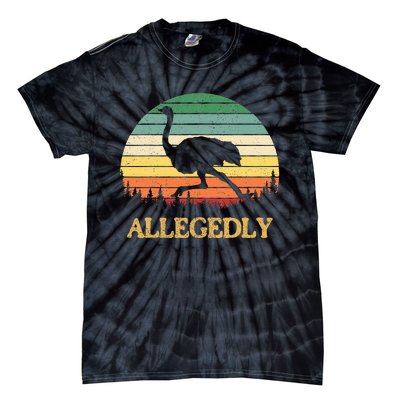 Allegedly Ostrich Vintage Retro Funny Ostrich Lover Tie-Dye T-Shirt