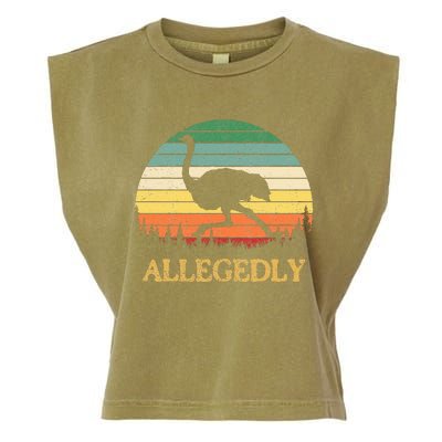 Allegedly Ostrich Vintage Retro Funny Ostrich Lover Garment-Dyed Women's Muscle Tee