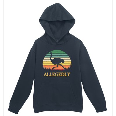 Allegedly Ostrich Vintage Retro Funny Ostrich Lover Urban Pullover Hoodie