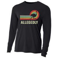 Allegedly Ostrich Vintage Retro Funny Ostrich Lover Cooling Performance Long Sleeve Crew