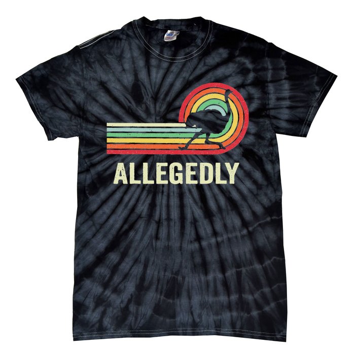 Allegedly Ostrich Vintage Retro Funny Ostrich Lover Tie-Dye T-Shirt