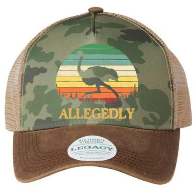 Allegedly Ostrich Vintage Retro Funny Ostrich Lover Legacy Tie Dye Trucker Hat