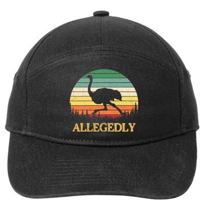 Allegedly Ostrich Vintage Retro Funny Ostrich Lover 7-Panel Snapback Hat