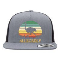 Allegedly Ostrich Vintage Retro Funny Ostrich Lover Flat Bill Trucker Hat