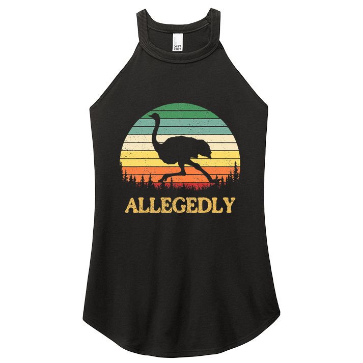 Allegedly Ostrich Vintage Retro Funny Ostrich Lover Women's Perfect Tri Rocker Tank