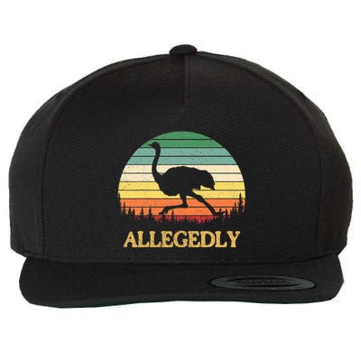 Allegedly Ostrich Vintage Retro Funny Ostrich Lover Wool Snapback Cap