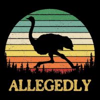 Allegedly Ostrich Vintage Retro Funny Ostrich Lover Hoodie
