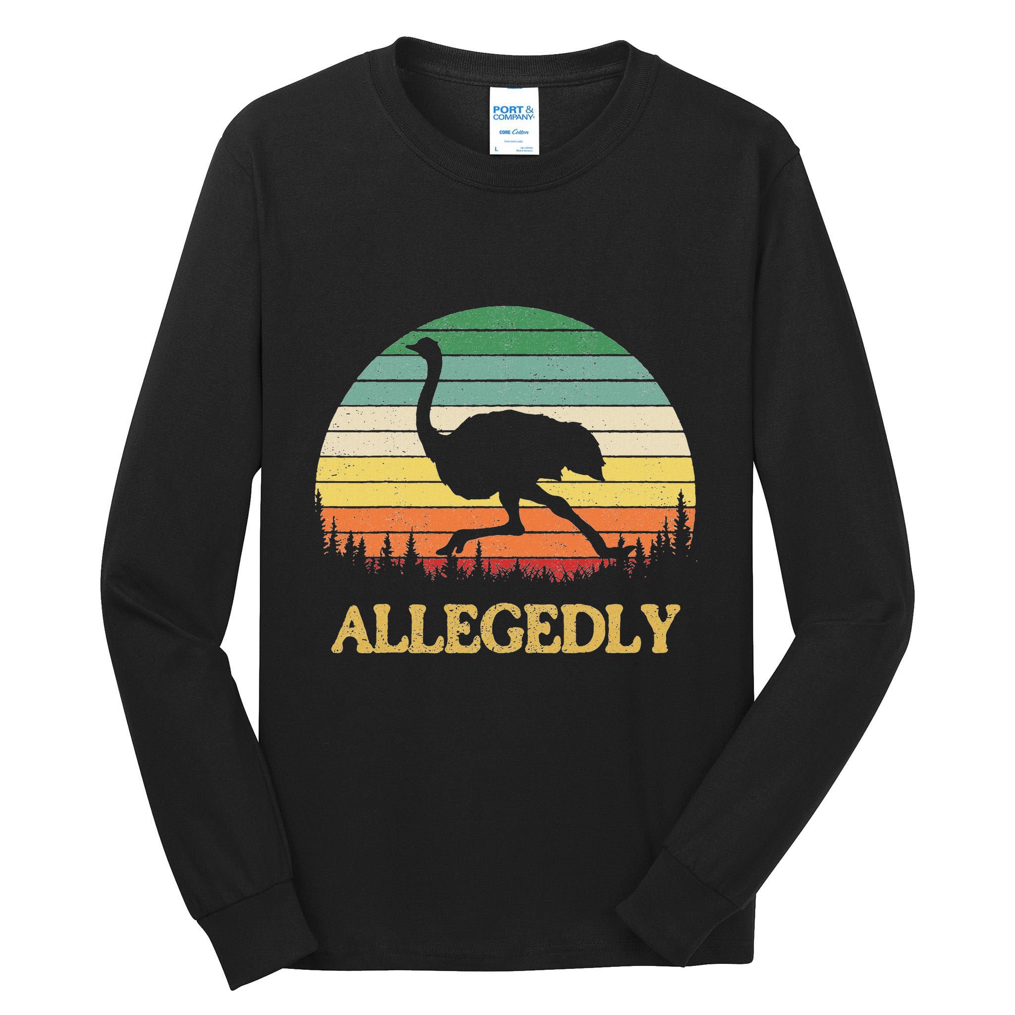 Allegedly Ostrich Vintage Retro Funny Ostrich Lover Tall Long Sleeve T-Shirt