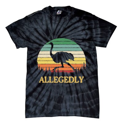 Allegedly Ostrich Vintage Retro Funny Ostrich Lover Tie-Dye T-Shirt